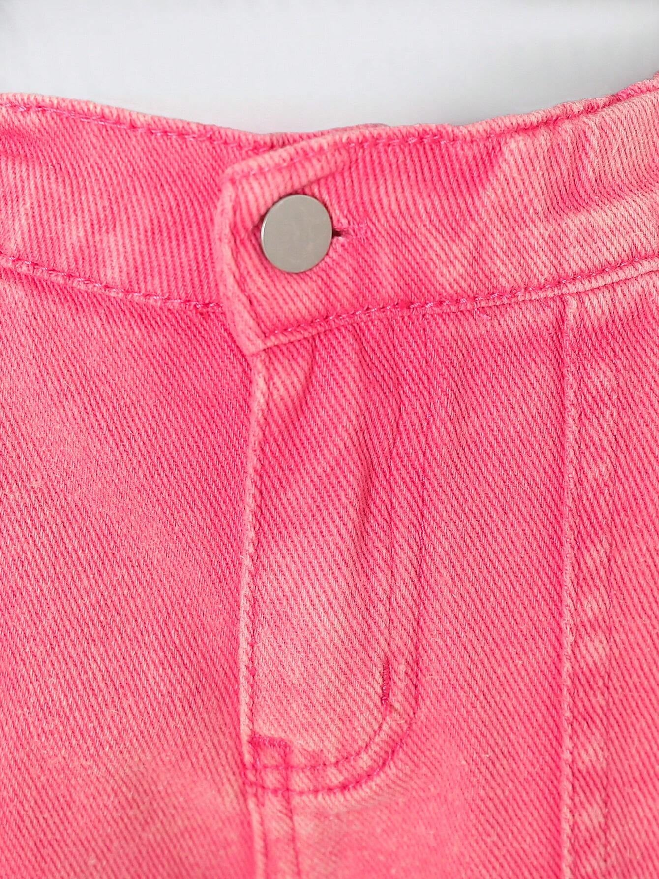 Young Girl Flap Pocket Side Wide Leg Jeans