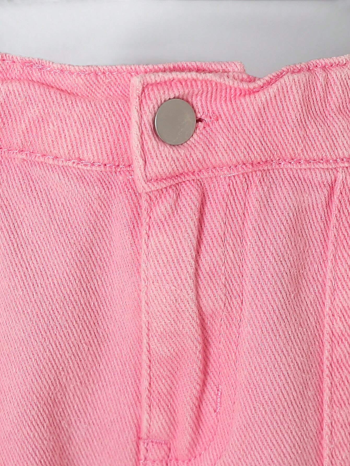 Young Girl Flap Pocket Side Wide Leg Jeans