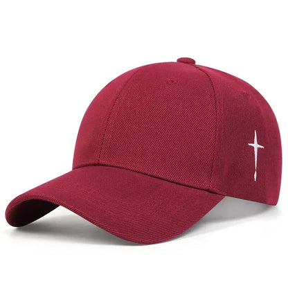 Unisex Simple Cross Water Drop Embroidery Baseball Caps Spring and Autumn Outdoor Adjustable Casual Hat Sunscreen Hat