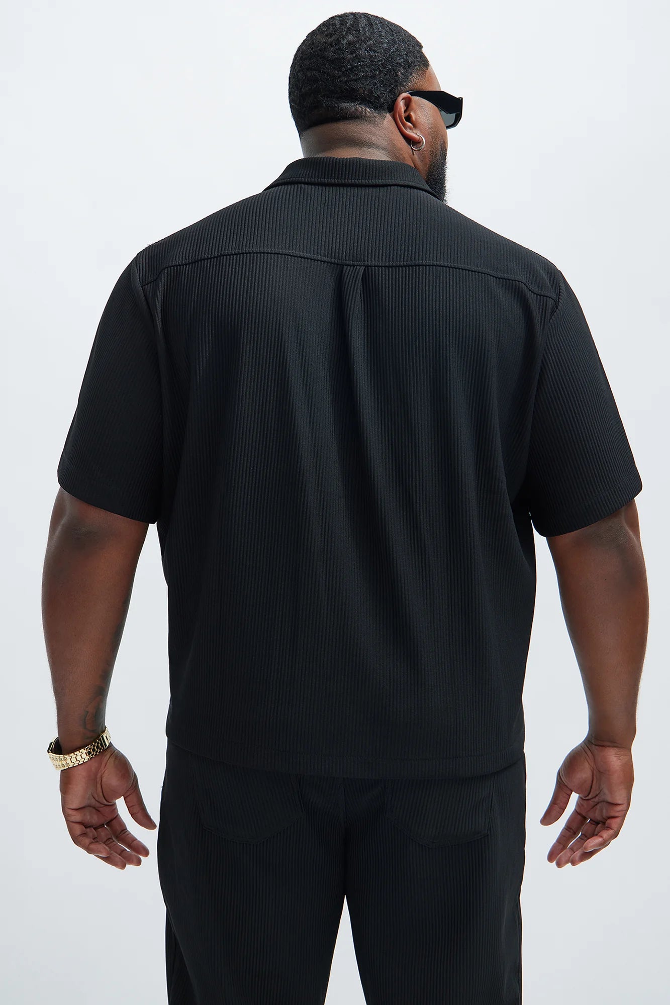 Show up Short Sleeve Cuban Shirt - Black