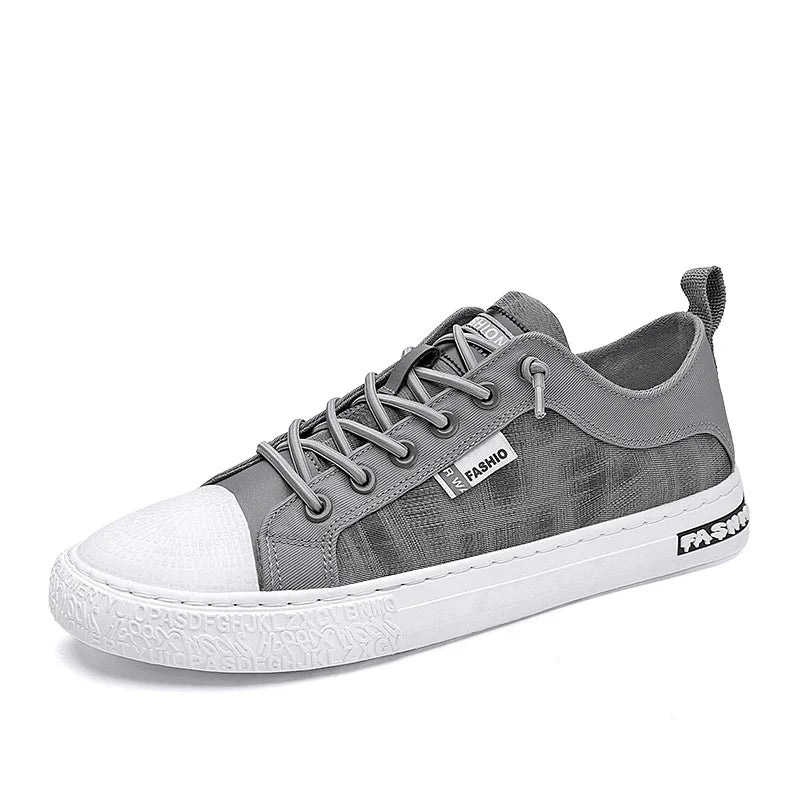 Fashion Casual Sneakers Lace-Up Male Shoes Breathable Canvas Shoes Outdoor Jogging Sports Shoes Street Board Shoes Walking Shoes